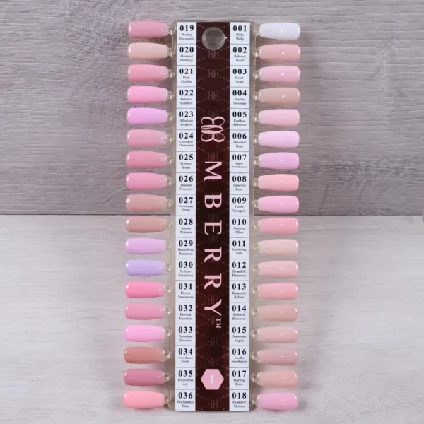 MBerry Gel Polish M001 - M036, UV/LED Soak-Off Nail Art Manicure Pedicure for Professional & Salon Use - Long Lasting - Nude Pink Colour Collection